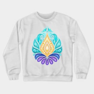 Colored Decorative Damask Design Element Crewneck Sweatshirt